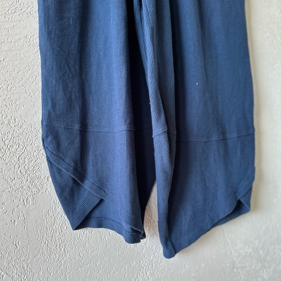 Free People Beach Leo Wide Leg Cotton Culotte Pants Blue XS - Picture 7 of 11